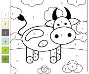 Coloriage Vache stylis&eacute; pour petits