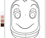 Coloriage Visage de ver num&eacute;rot&eacute;