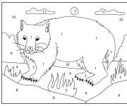 Coloriage Wombat dans la foret cp par num&eacute;ro