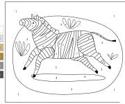 Coloriage Z&egrave;bre en courant par num&eacute;ro