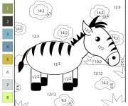 Coloriage Z&egrave;bre en division par num&eacute;ro