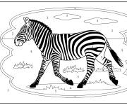 Coloriage Z&egrave;bre en noir et blanc