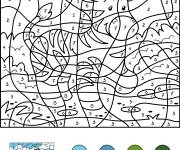 Coloriage Z&egrave;bre num&eacute;rot&eacute; pour enfants
