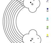 Coloriage et dessins gratuit Arc-en-ciel magique CE1 à imprimer
