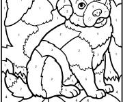 Coloriage CE1 magique chiffre en chien adorable