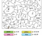 Coloriage Gros ours magique CE1 calcul