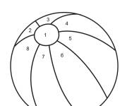 Coloriage et dessins gratuit magique CE1 ballon par num&eacute;ro à imprimer
