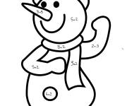 Coloriage Magique ce1 bonhomme de neige