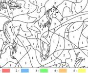 Coloriage Magique ce1 cheval facile