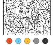 Coloriage Magique CE1 d'abeille dans le jardin