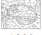 Coloriage Magique CE1 d'addition une voiture