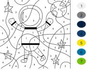 Coloriage Magique CE1 d'un astronaute