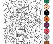 Coloriage magique CE1 d'un petit pirate adorable