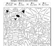 Coloriage Magique ce1 de chat en num&eacute;ros
