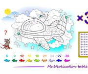 Coloriage Magique CE1 DE multiplication d'un petit avion