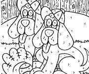 Coloriage et dessins gratuit Magique ce1 deux chiens de compagnie à imprimer