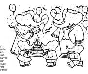 Coloriage Magique ce1 famille des &eacute;l&eacute;phants de cartoon