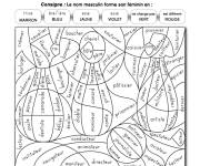 Coloriage Magique ce1 forme masculin et f&eacute;minin