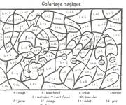Coloriage Magique CE1 lapin et jolie fleur