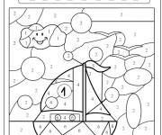 Coloriage et dessins gratuit Magique CE1 navire calcul à imprimer