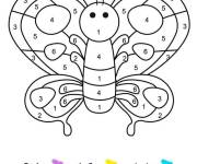 Coloriage magique CE1 papillon mignon