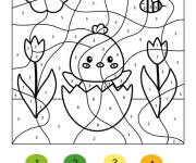 Coloriage Magique CE1 poussin kawaii