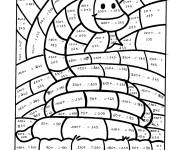 Coloriage Magique CE1 serpent addition &agrave; trous
