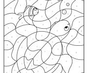 Coloriage et dessins gratuit Magique CE1 Tortue et poisson à imprimer