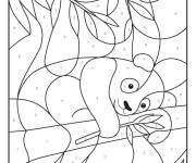 Coloriage et dessins gratuit Panda dans la foret Magique CE1 à imprimer