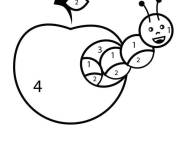 Coloriage et dessins gratuit Ver de pomme magique CE1 à imprimer