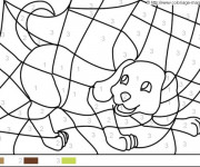 Coloriage Magique chien Facile