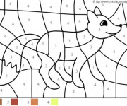 Coloriage et dessins gratuit Magique Facile Renard numéroté à imprimer