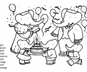 Coloriage Magique Famille des Éléphants