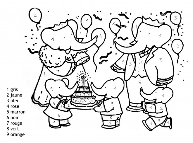Coloriage et dessins gratuits Magique Famille des Éléphants à imprimer