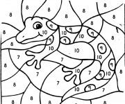 Coloriage et dessins gratuit Magique Lézard en chiffre à imprimer
