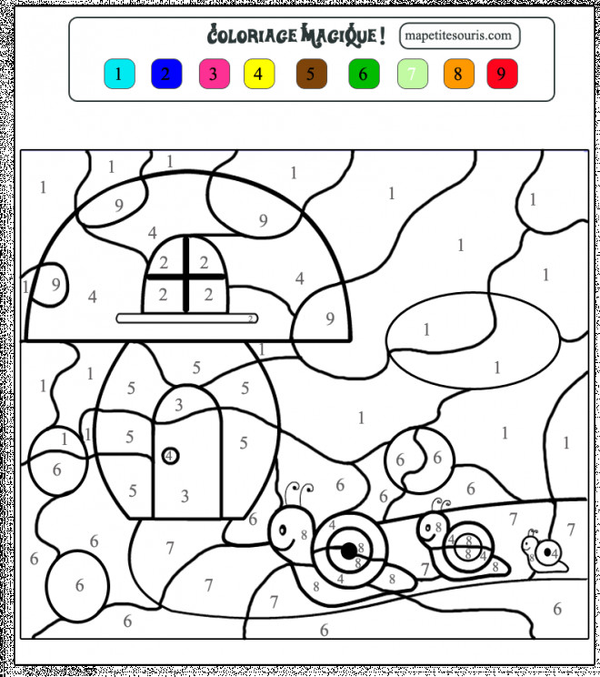 Coloriage Magique Numération Escargot dessin gratuit à magique numeration escargot