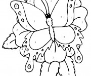 Coloriage Magique Papillon avec des chiffres