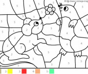 Coloriage Magique souris en Grand section