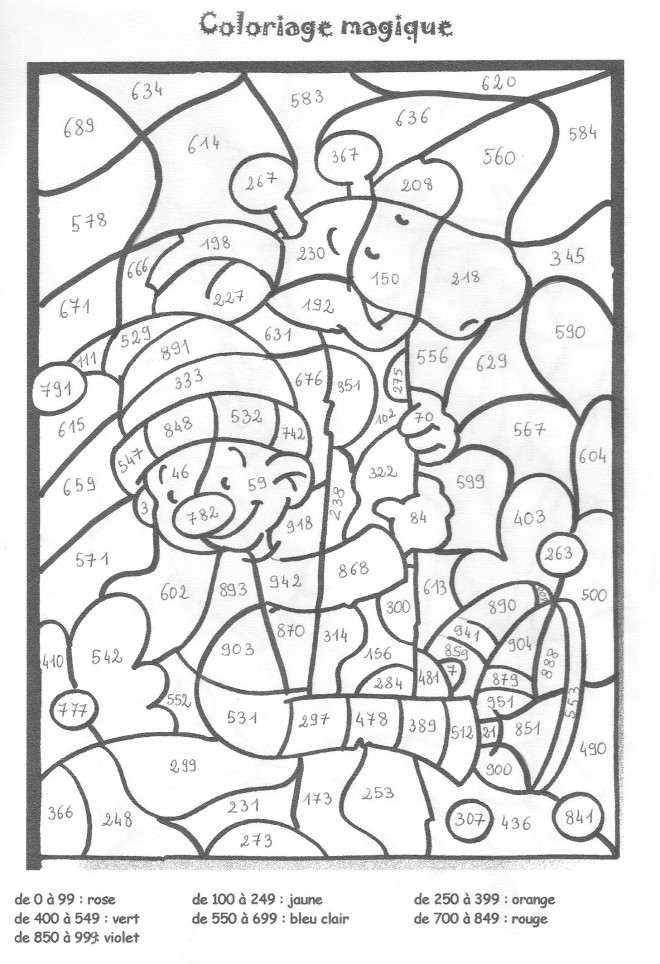Coloriage Magique Chiffres en noir dessin gratuit à imprimer