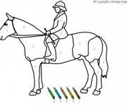 Coloriage Magique Lettres Le cheval