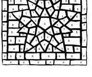 Coloriage Magique Lettres mosaique