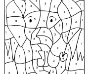 Coloriage Magique éléphant  Maternelle