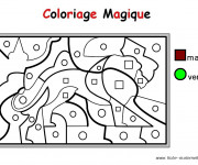 Coloriage Magique Maternelle en marron et vert