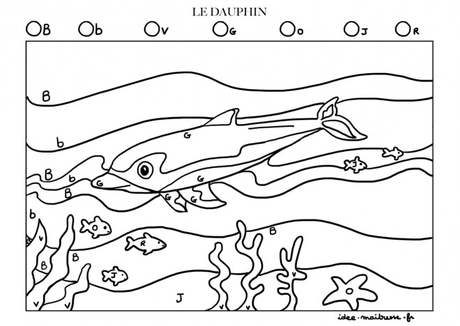 Coloriage et dessins gratuits Magique Maternelle Le dauphin à imprimer