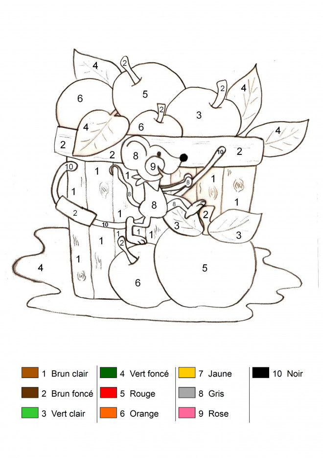 Coloriage et dessins gratuits Magique Numération La souris à imprimer