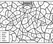 Coloriage et dessins gratuit Ange de Noel magique par num&eacute;ros à imprimer