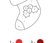 Coloriage Bas de noel magique de num&eacute;ro 1 &agrave; 4