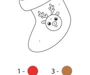 Coloriage Bas de Noel magique par num&eacute;ro