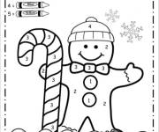 Coloriage et dessins gratuit Biscuits au pain d&rsquo;&eacute;pice tenant une sucette magique noel à imprimer