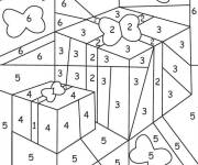 Coloriage et dessins gratuit Boite de cadeau magique no&euml;l facile à imprimer